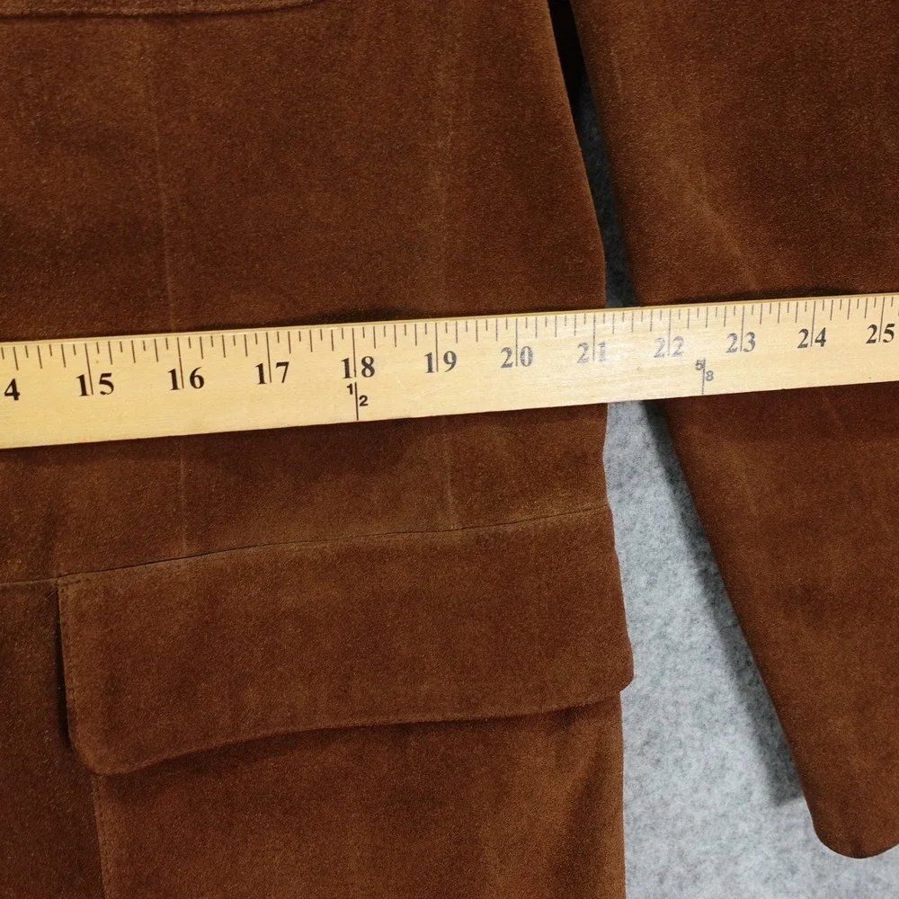 Vintage Suede Leather Sport Coat BANANA REPUBLIC Mens Large Brown Chore Safari
